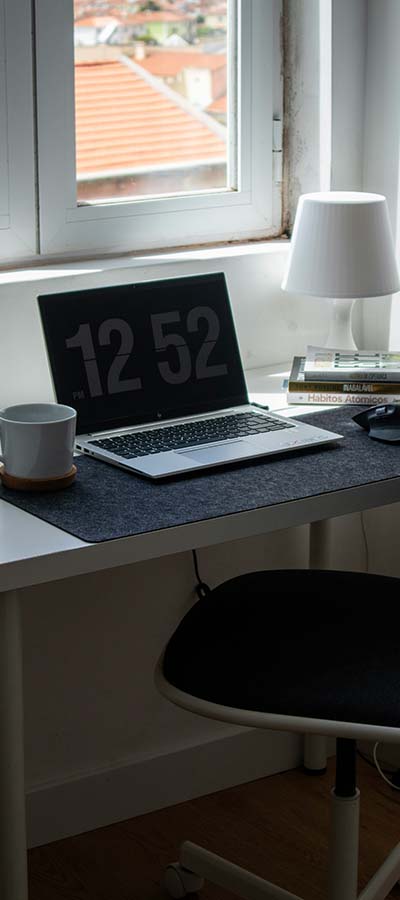 A desk ready to focus and get tasks done at A desk ready to focus and get tasks done at