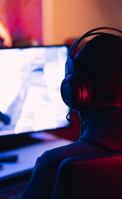 A person using gaming as a source of dopamine A person using gaming as a source of dopamine
