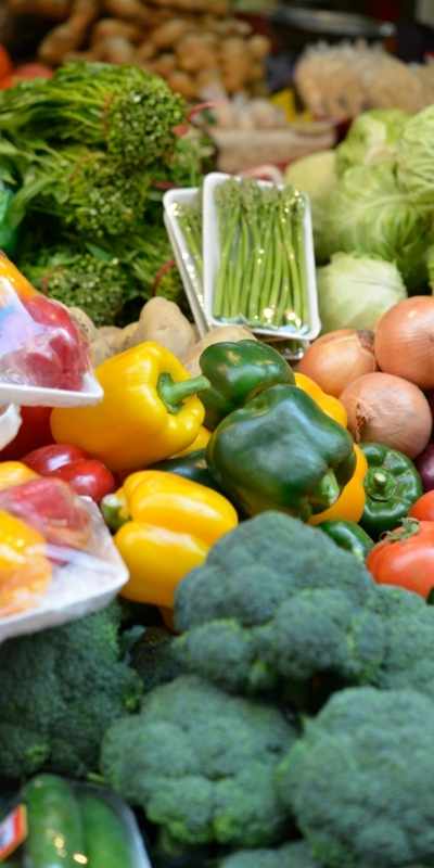 A pile of vegetables mixed together A pile of vegetables mixed together