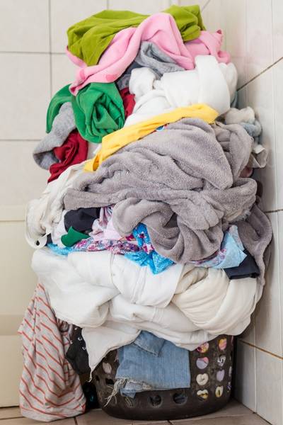 A pile of laundry in a basket is a good chance to practice letting go of folding it 'right' or letting go of the task and delegating it instead