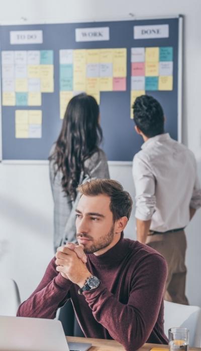 A man clenches his hands as a micro movement to release activation