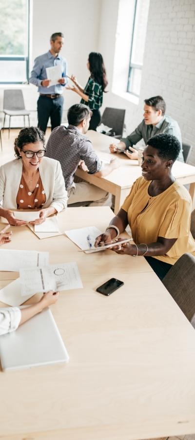 People working together in a coworking space